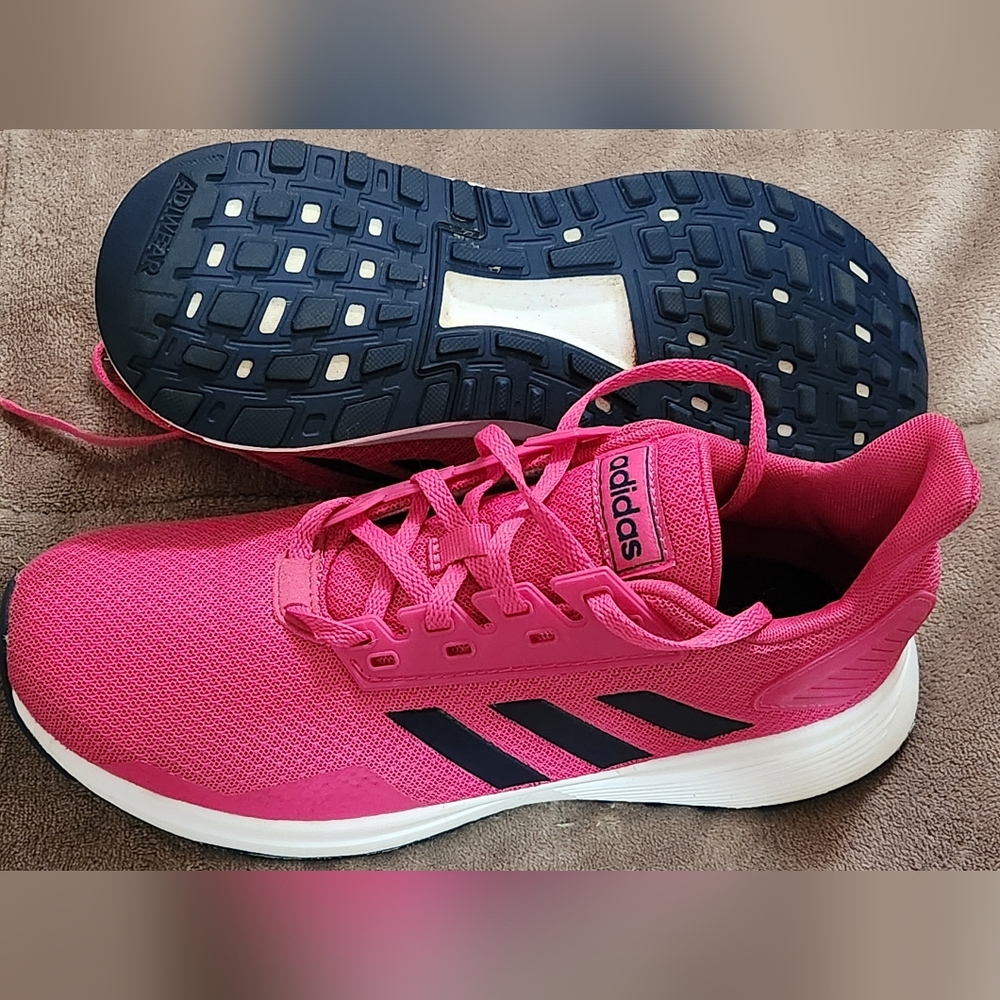 Adidas Women's Pink and Black Sneakers - Picture 2 of 4
